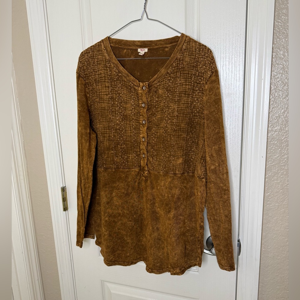 Reba brand Long Sleeve Mineral Wash Shirt